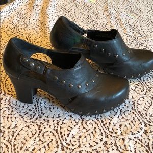 Studded black Dansko clogs